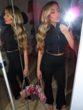 Completo in lycra modellante e pantalone con zampa