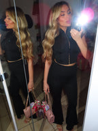 Completo in lycra modellante e pantalone con zampa