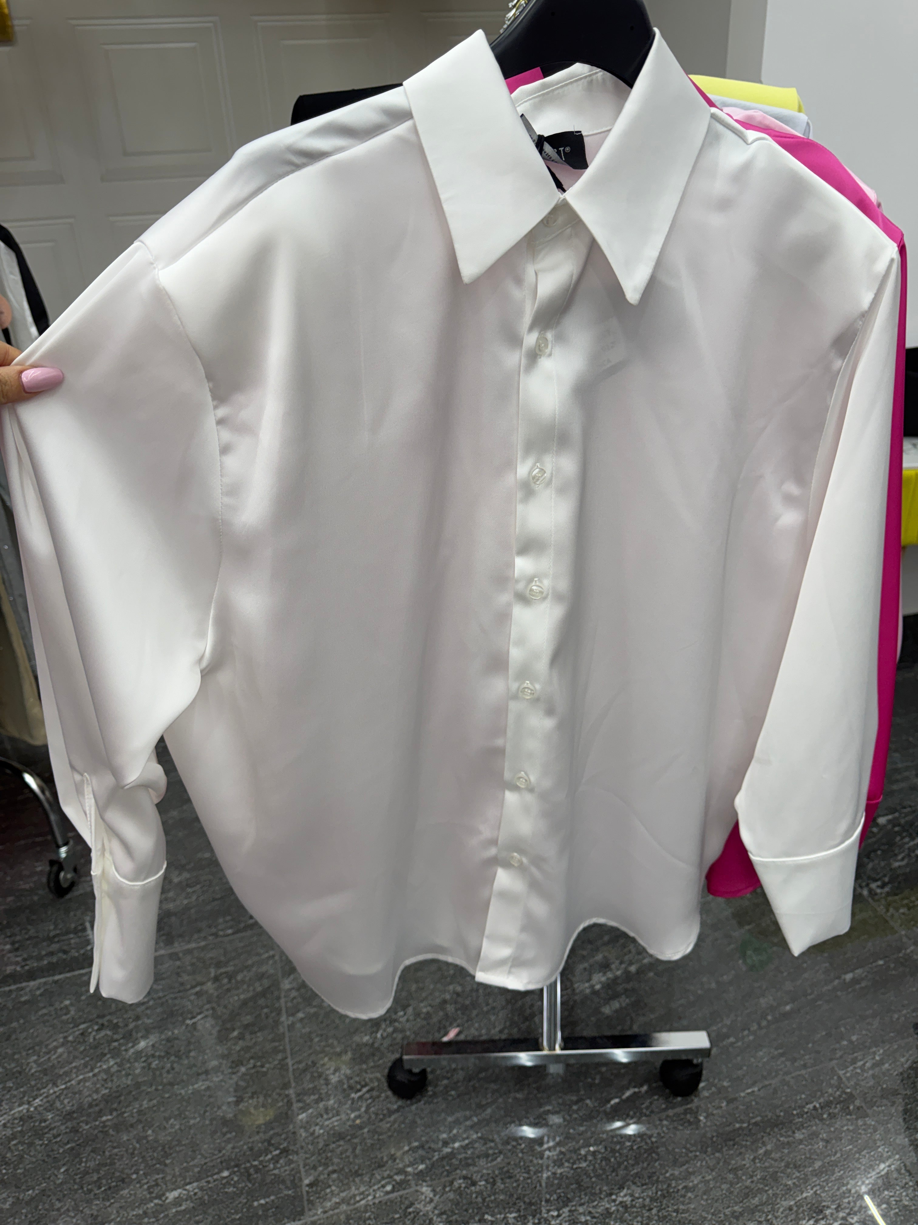 Camicia over satin JustWest con spallina imbottita