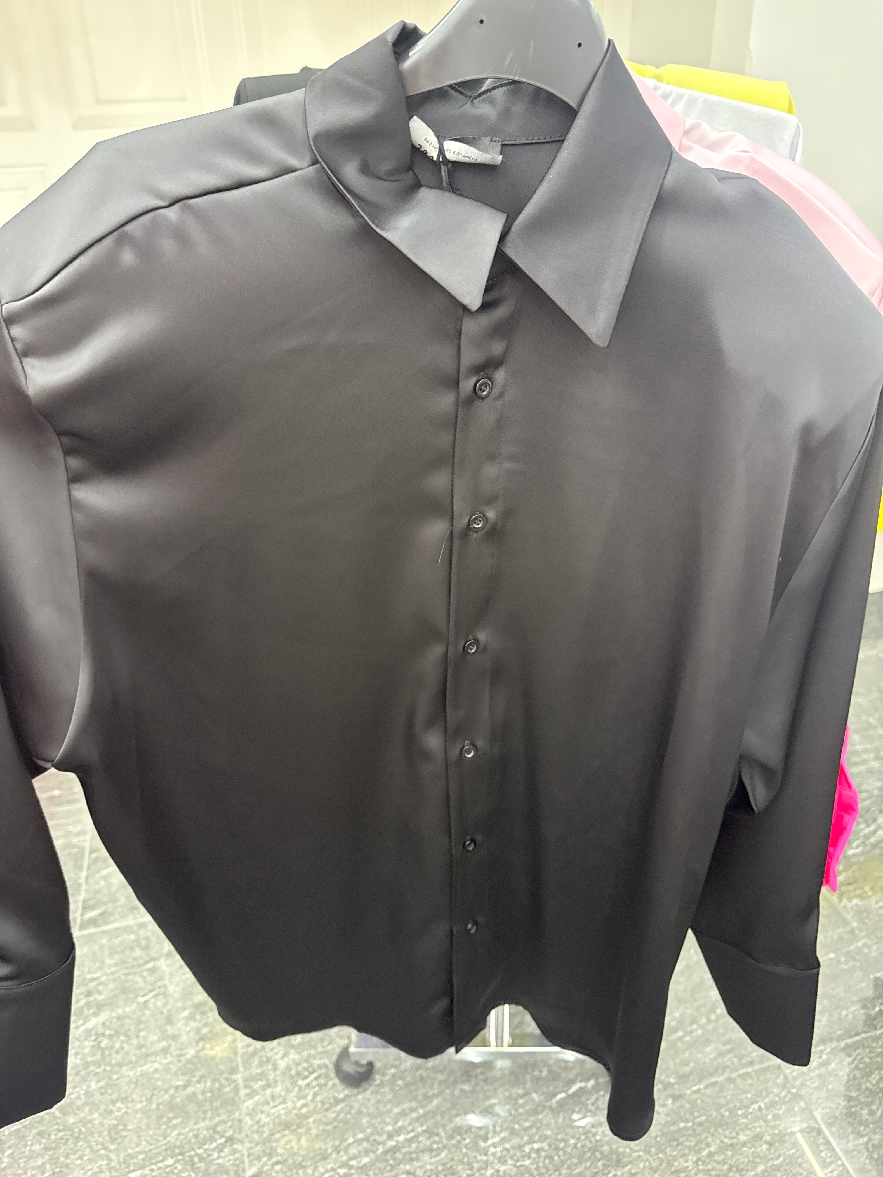 Camicia over satin JustWest con spallina imbottita