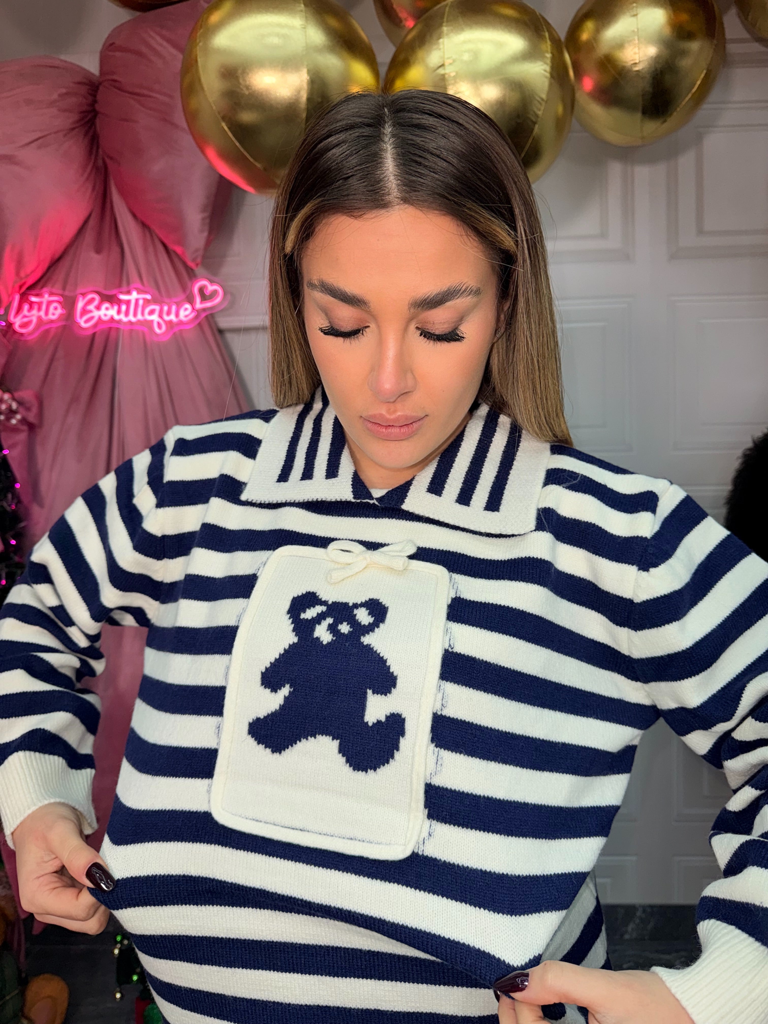 Maglione a righe candy