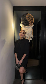 Maglia Crystal con cuore sul retro e manica con strass