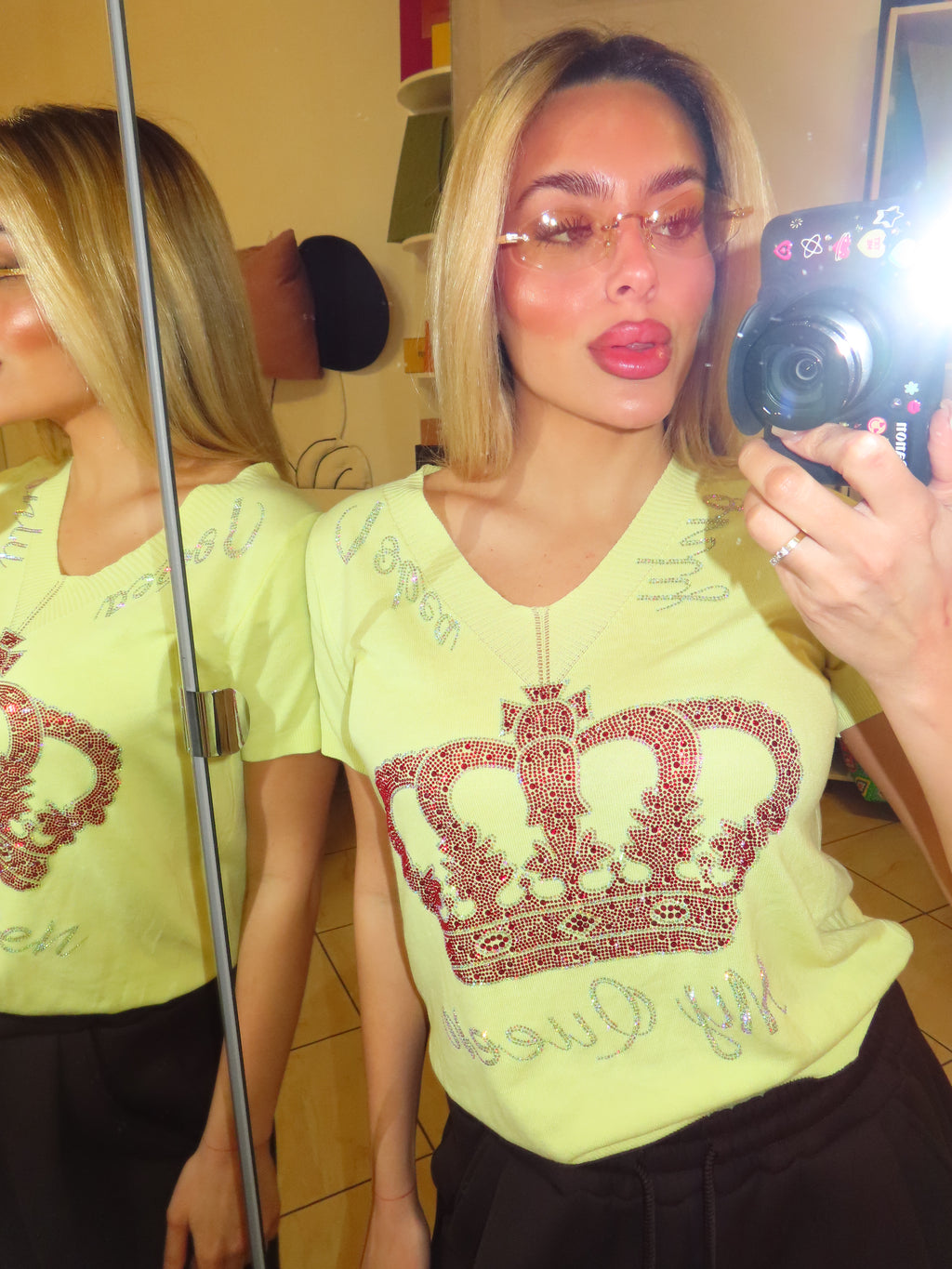 Maglia in filo Queen brillantini