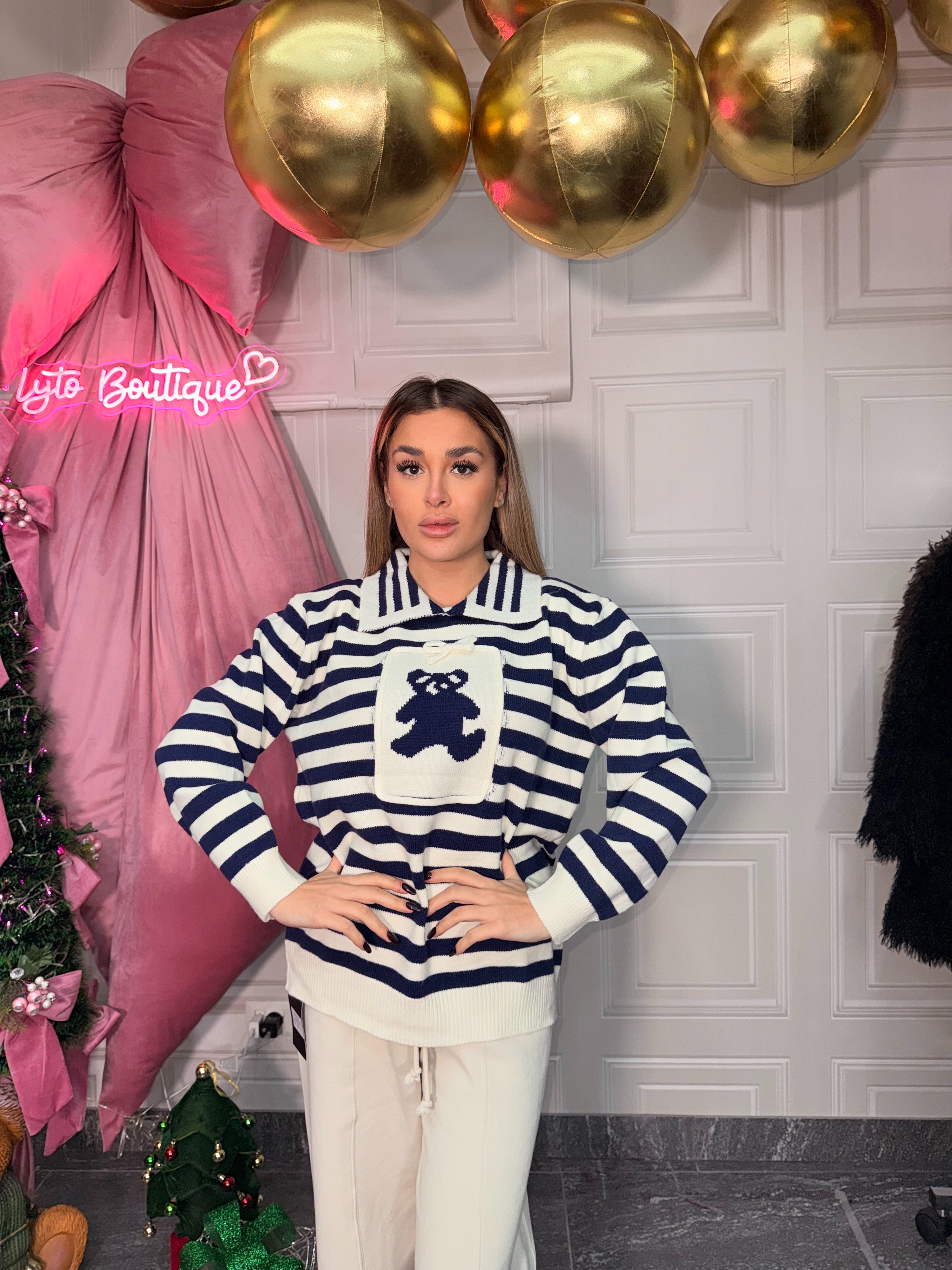 Maglione a righe candy