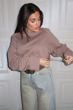 Maglia JustWest crop con coulisse regolabile
