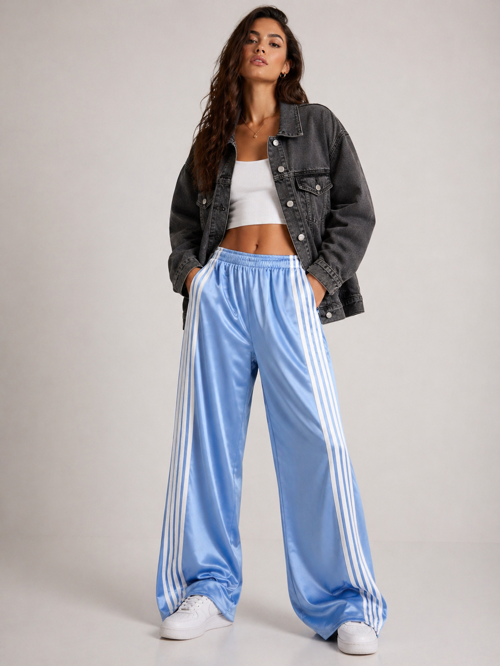 Pantalone in raso DAS con 4 strisce