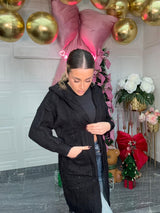 Cardigan maglione in lana treccia