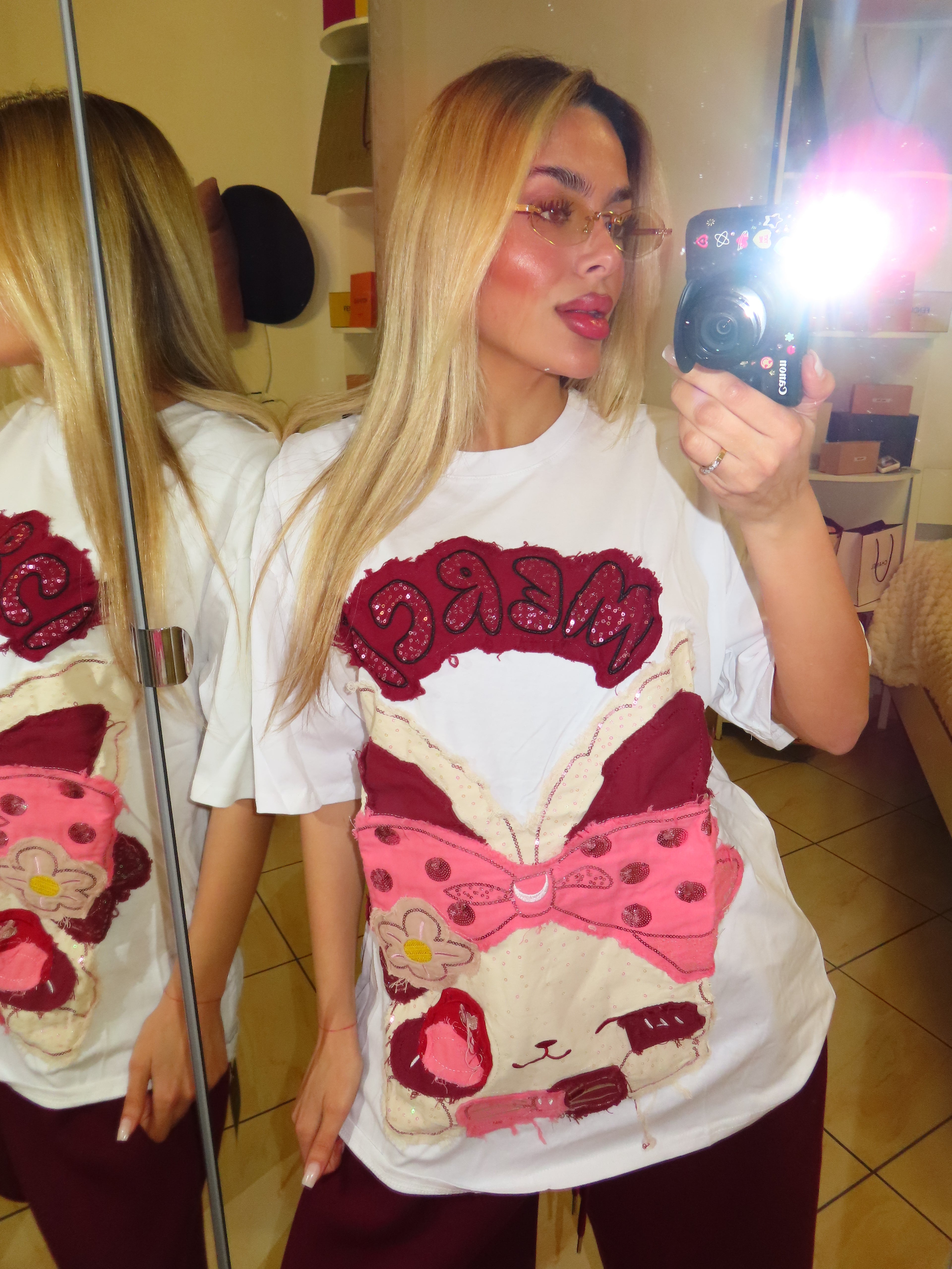 T shirt con fiocco Merci