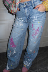 Jeans over Brooklyn con brillantini