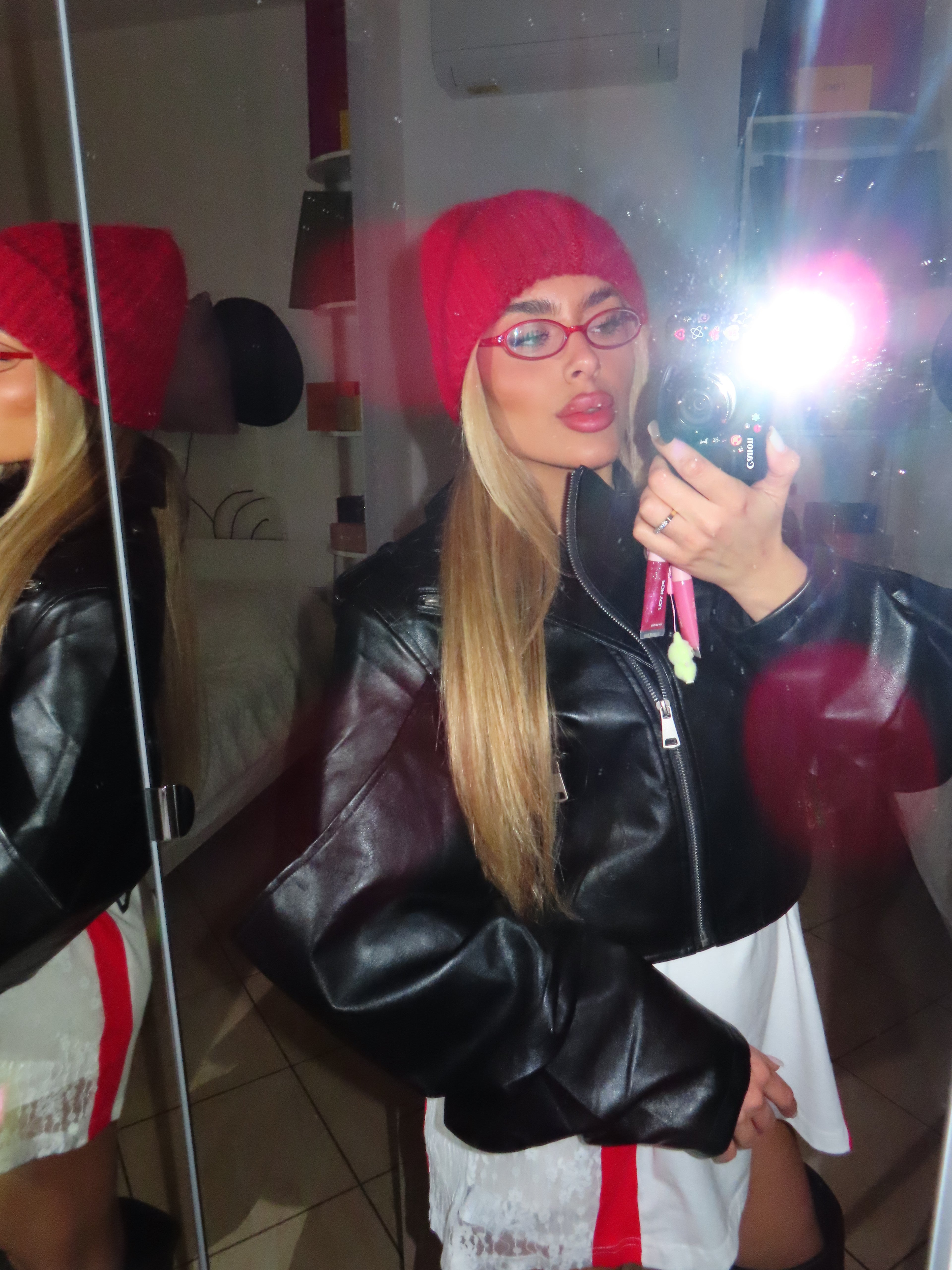 Giacca ecopelle con manica over