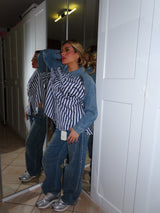 Camicia di jeans a righe