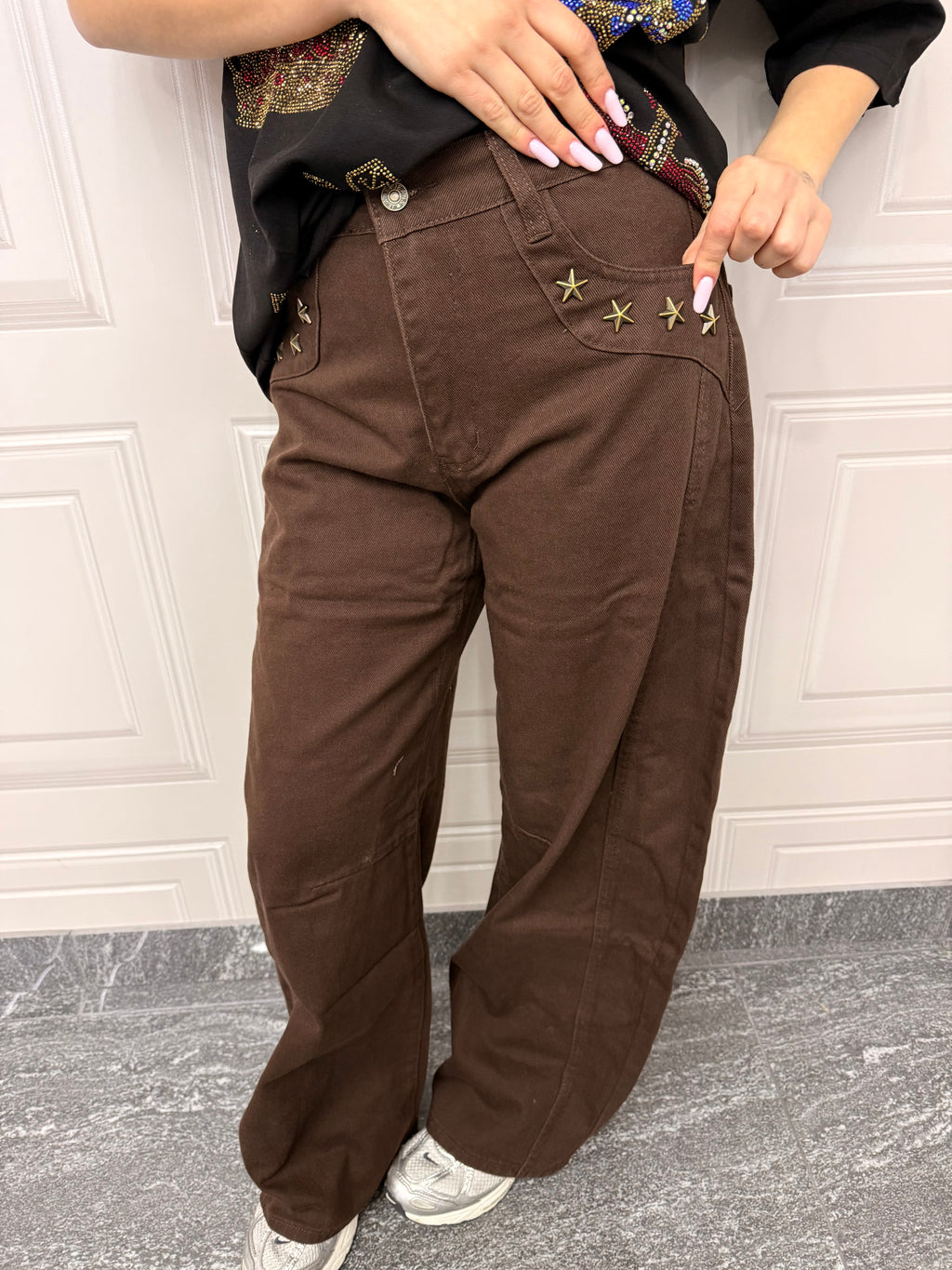 Jeans brownie star gold