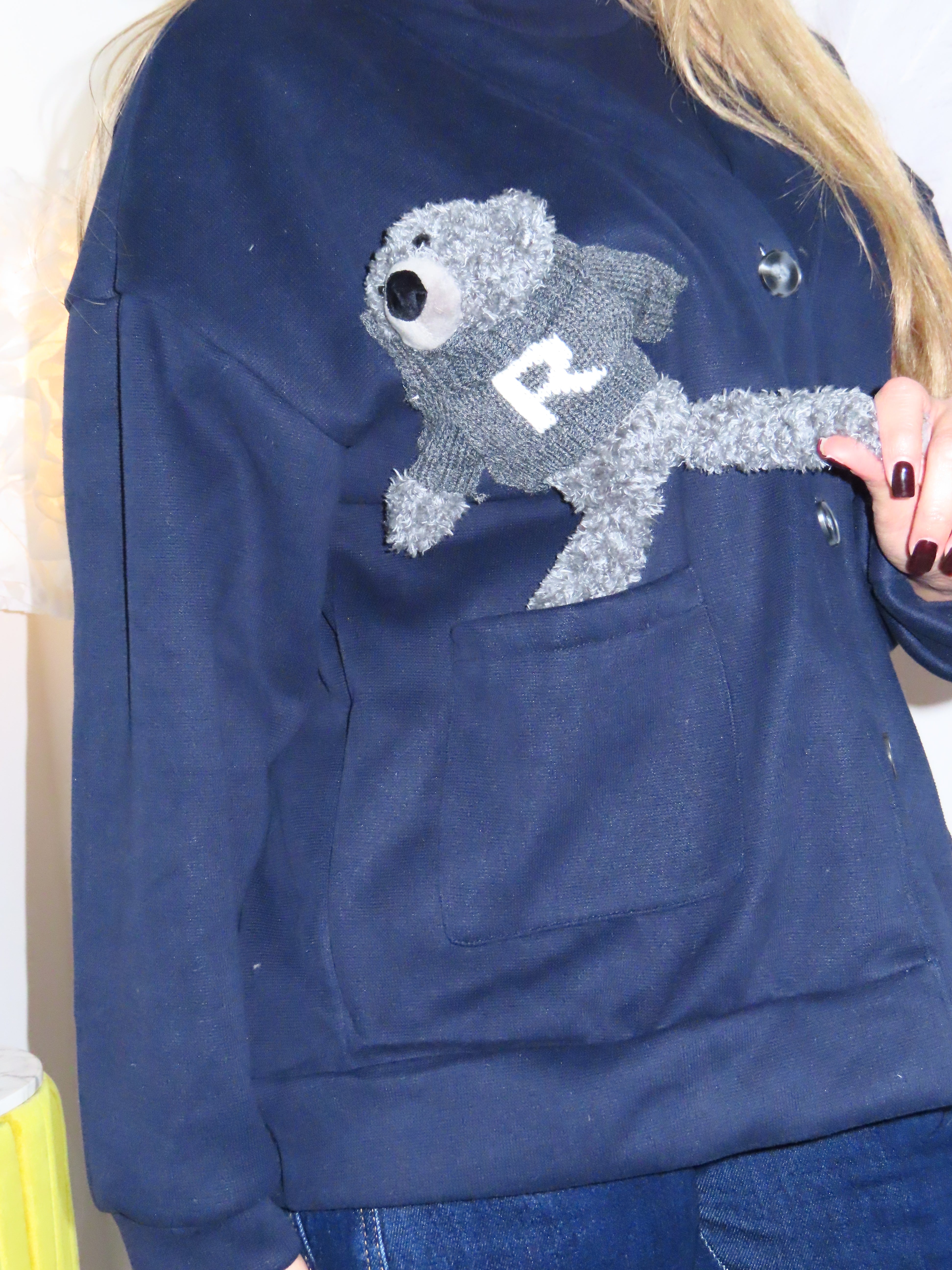 Cardigan con peluche estraibile