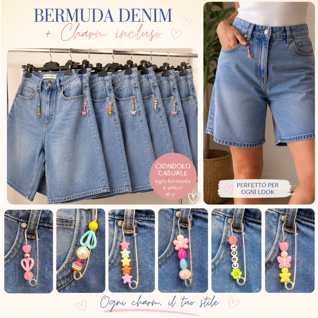 Bermuda + charms in regalo