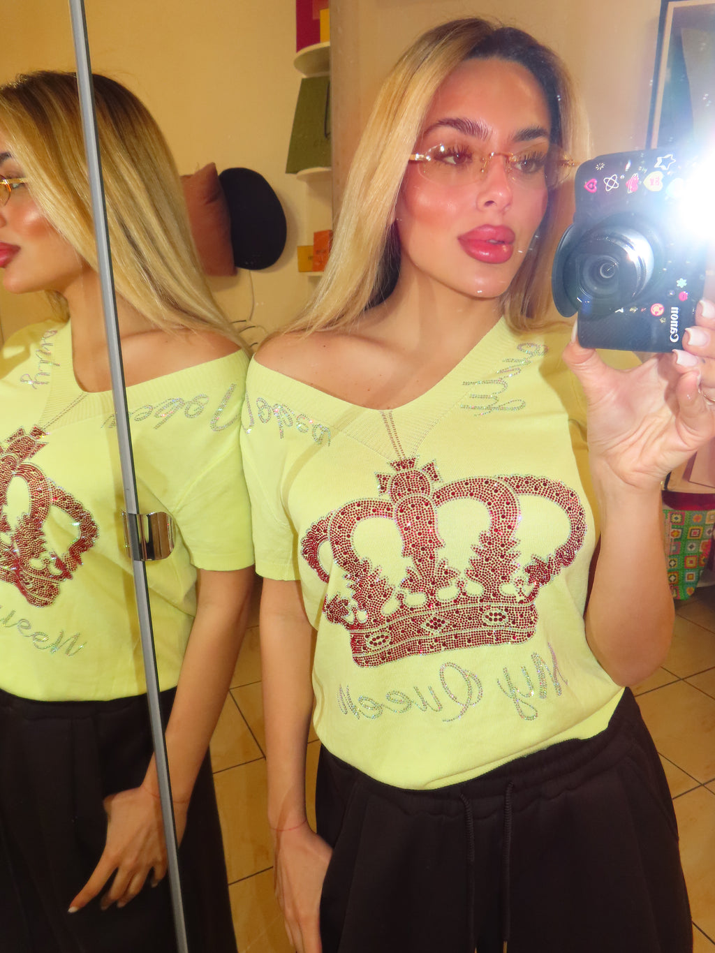 Maglia in filo Queen brillantini