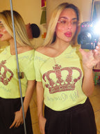 Maglia in filo Queen brillantini