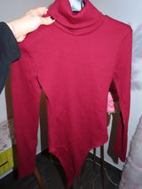 Body collo alto a costine