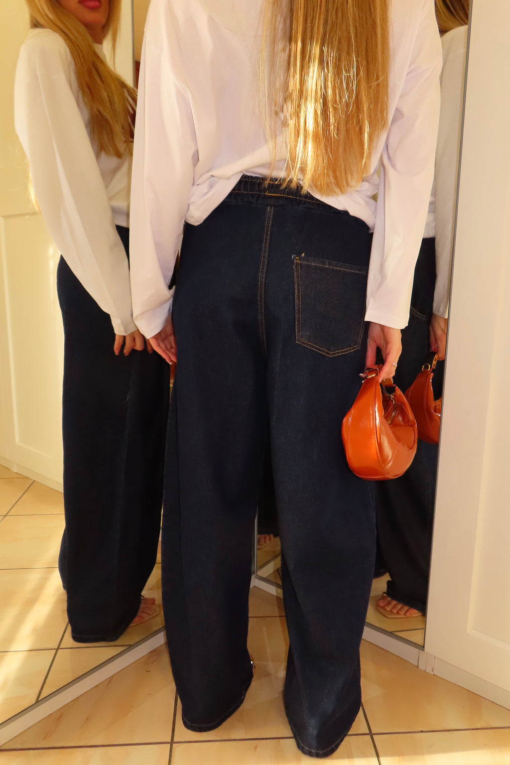 Jeans one size con laccio giallo JustWest Timber