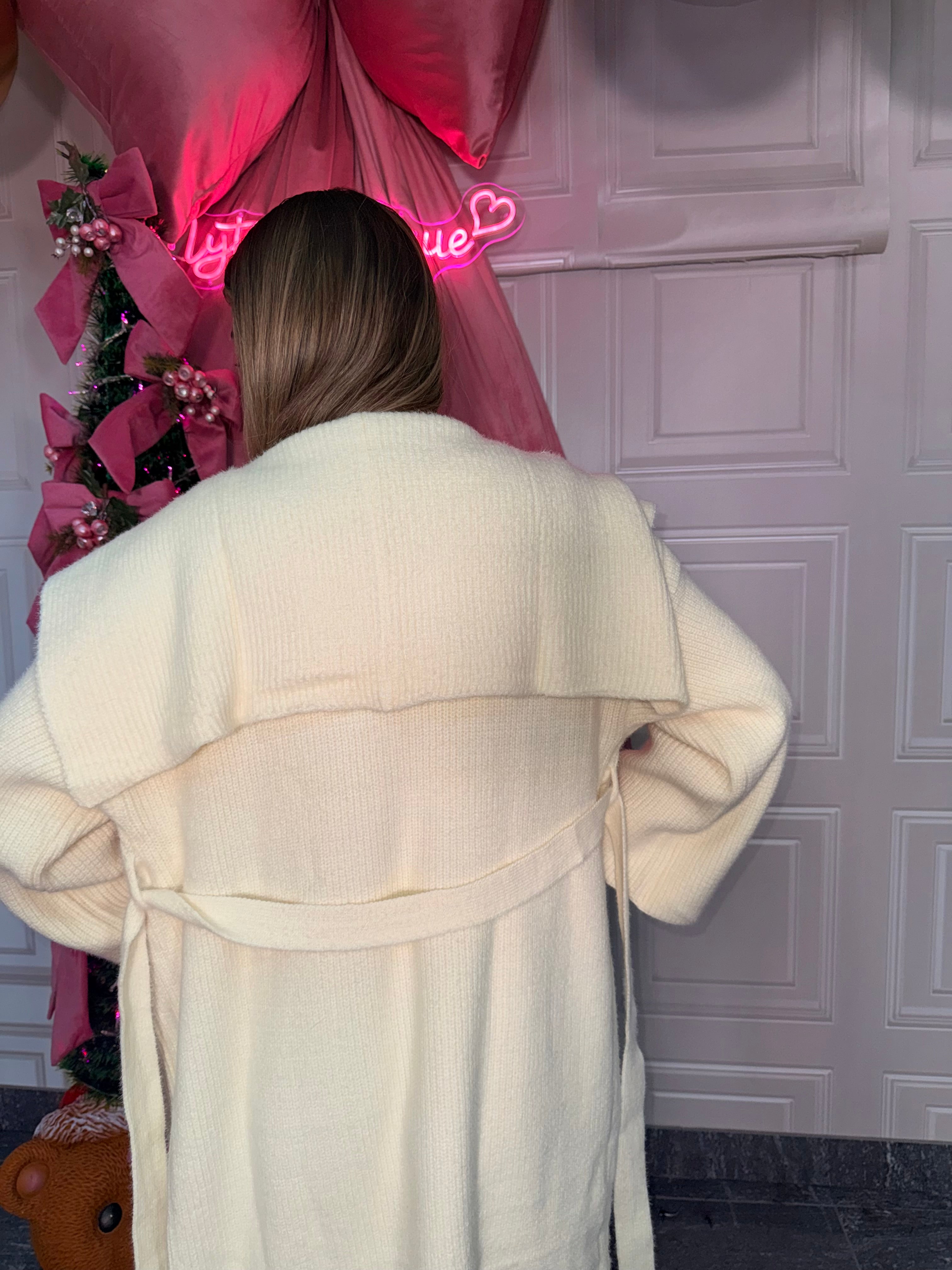 Cardigan in lana cream