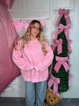 Felpa con spalline over pink