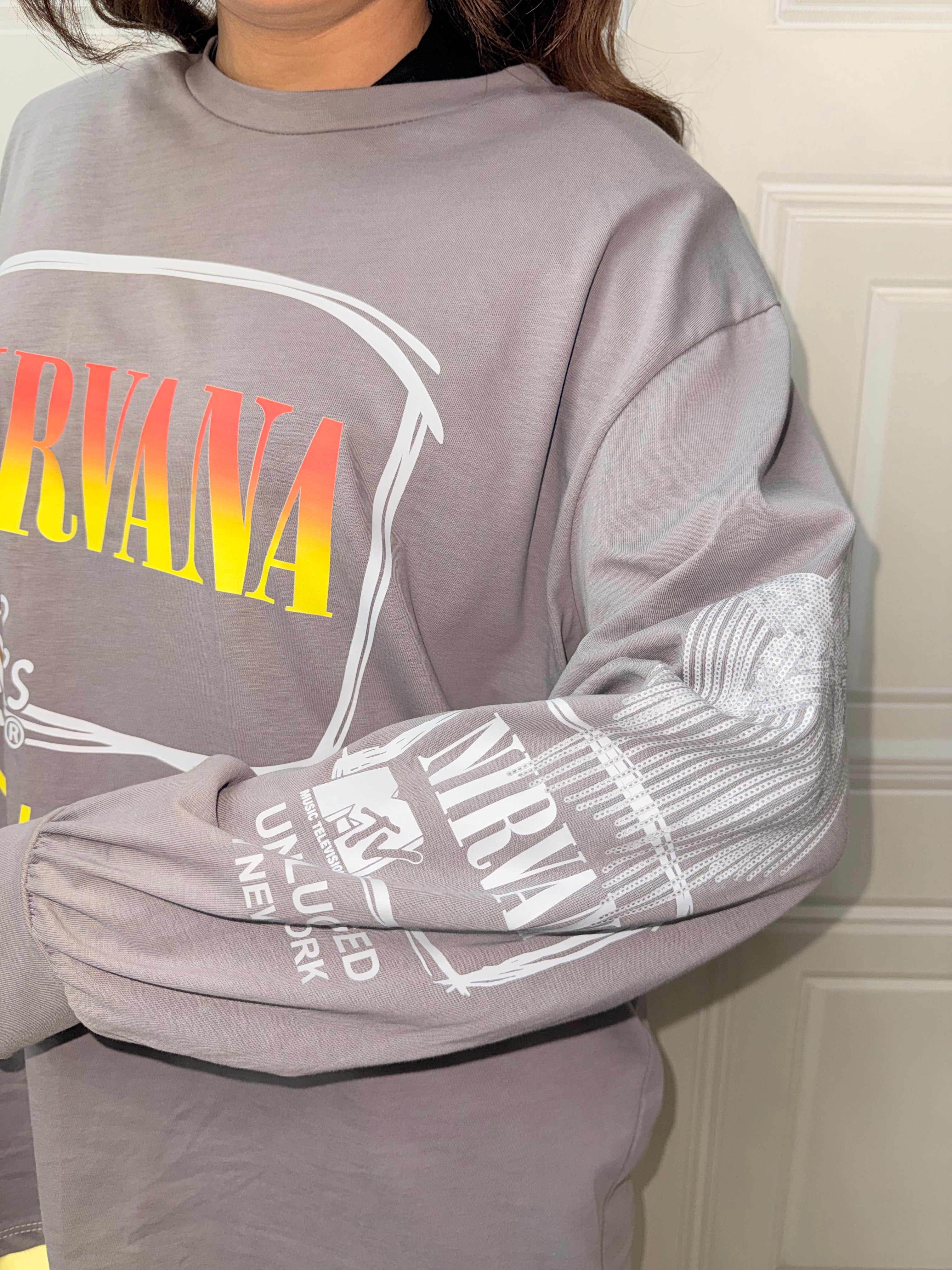 Maglia longsleeve Nirvana e heart