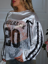 Maglia con scollo a barca e trasparenze Blolrace