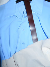 Dress velato con pantaloncini e cintura bottons