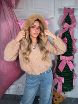 Giubbino con cappuccio in pelliccia