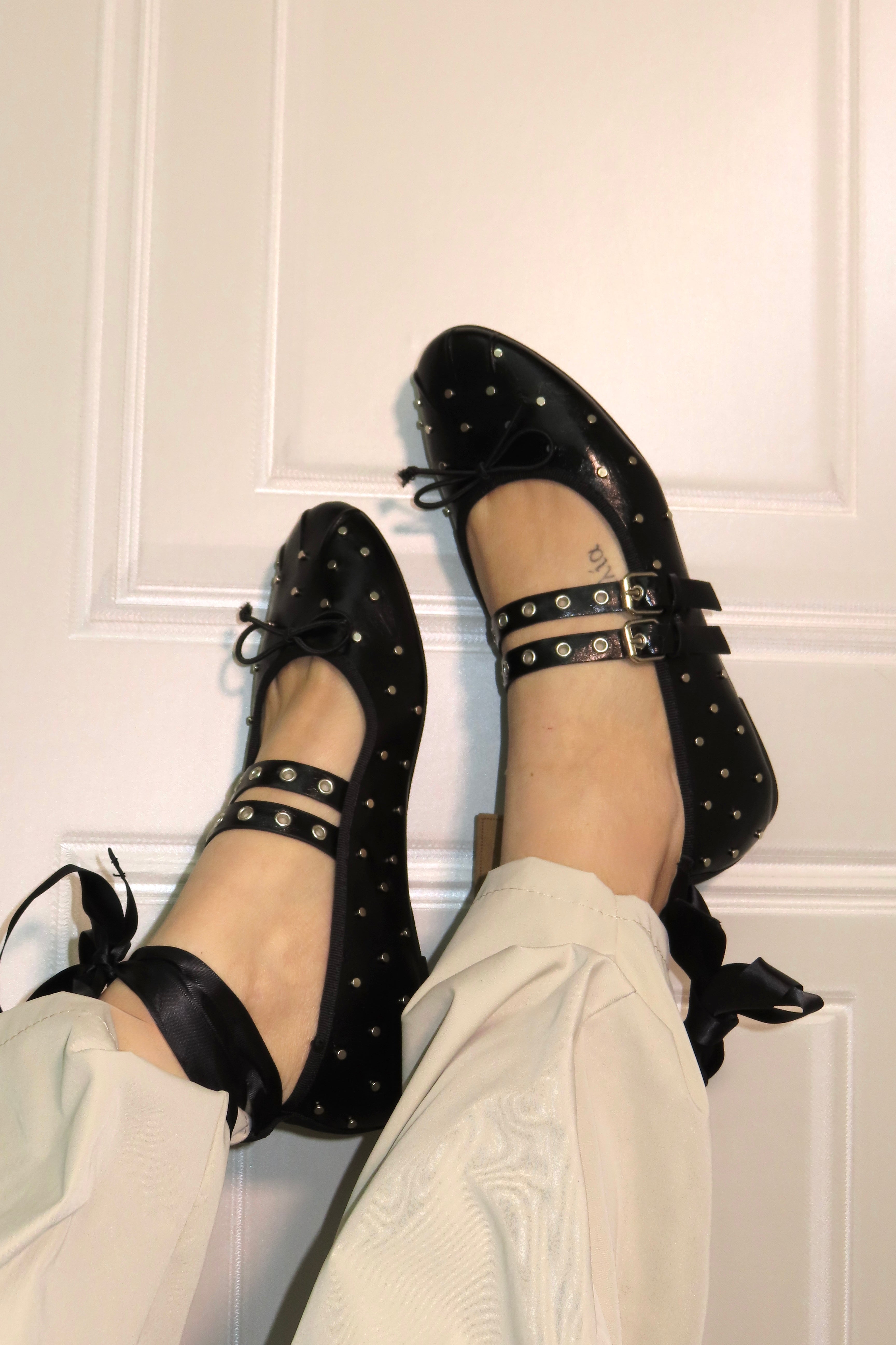 Scarpe ballerine Paris con stringhe e lacci