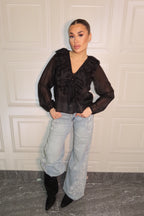 Jeans chiaro con origami