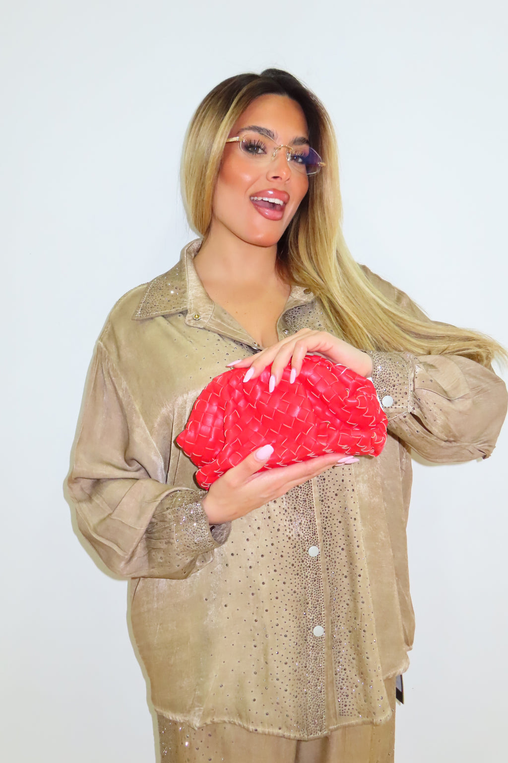 Bag trapuntata clutch
