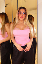 Top con bretelle e pizzo Courtney