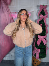 Giubbino con cappuccio in pelliccia