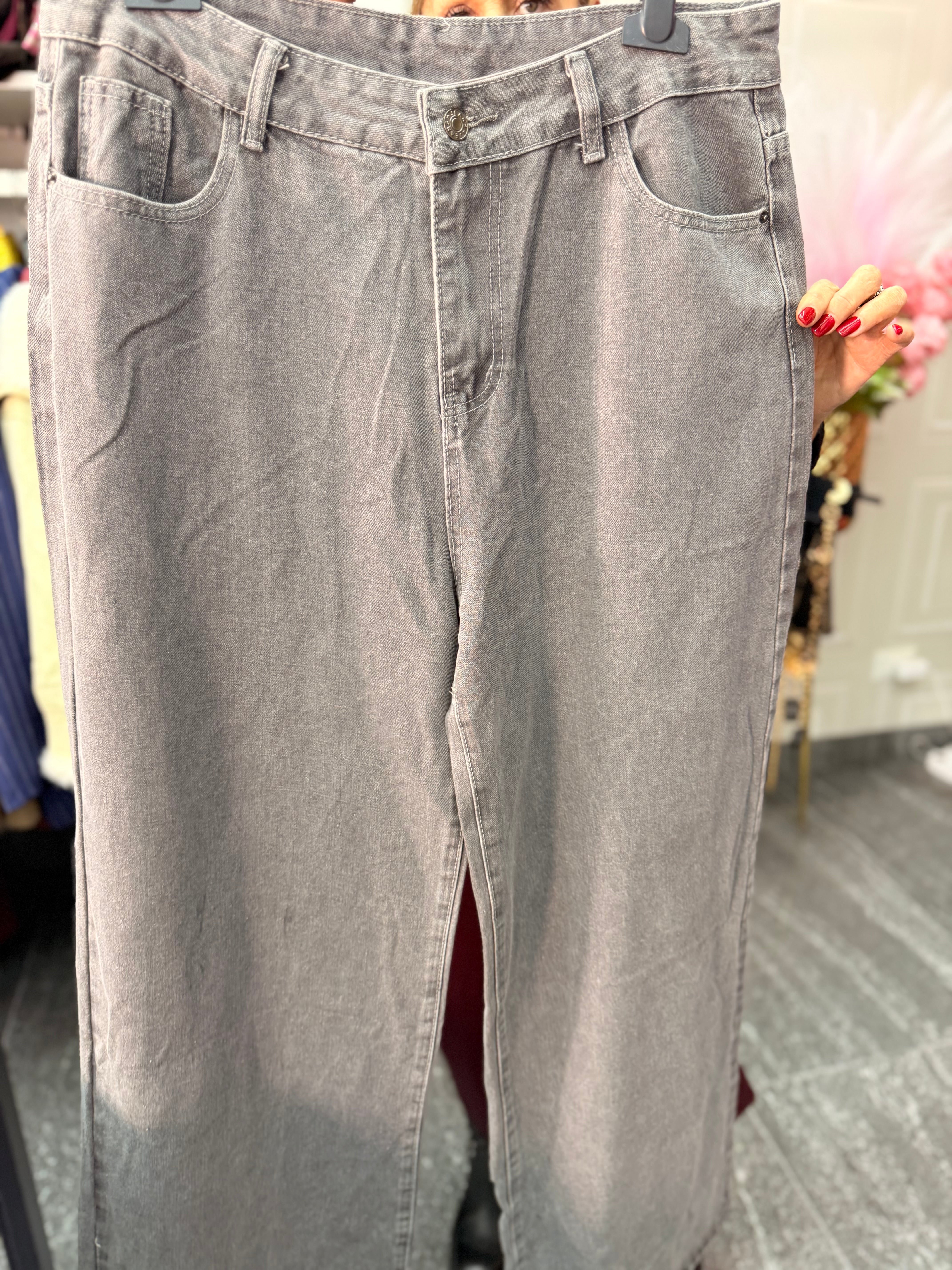 Jeans grigio taglia grandi