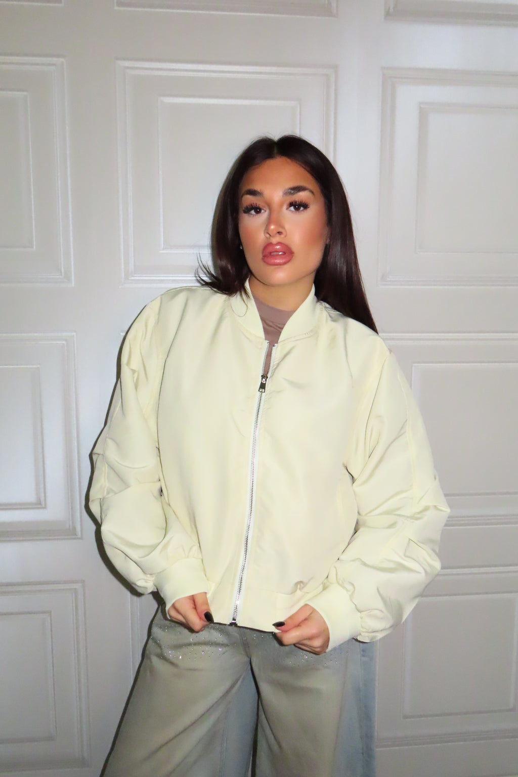Giubbino Bomber pastello con zip