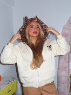 Felpa con pelliccia all interno I love cat