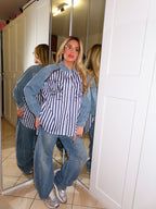Camicia di jeans a righe