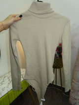 Body collo alto a costine