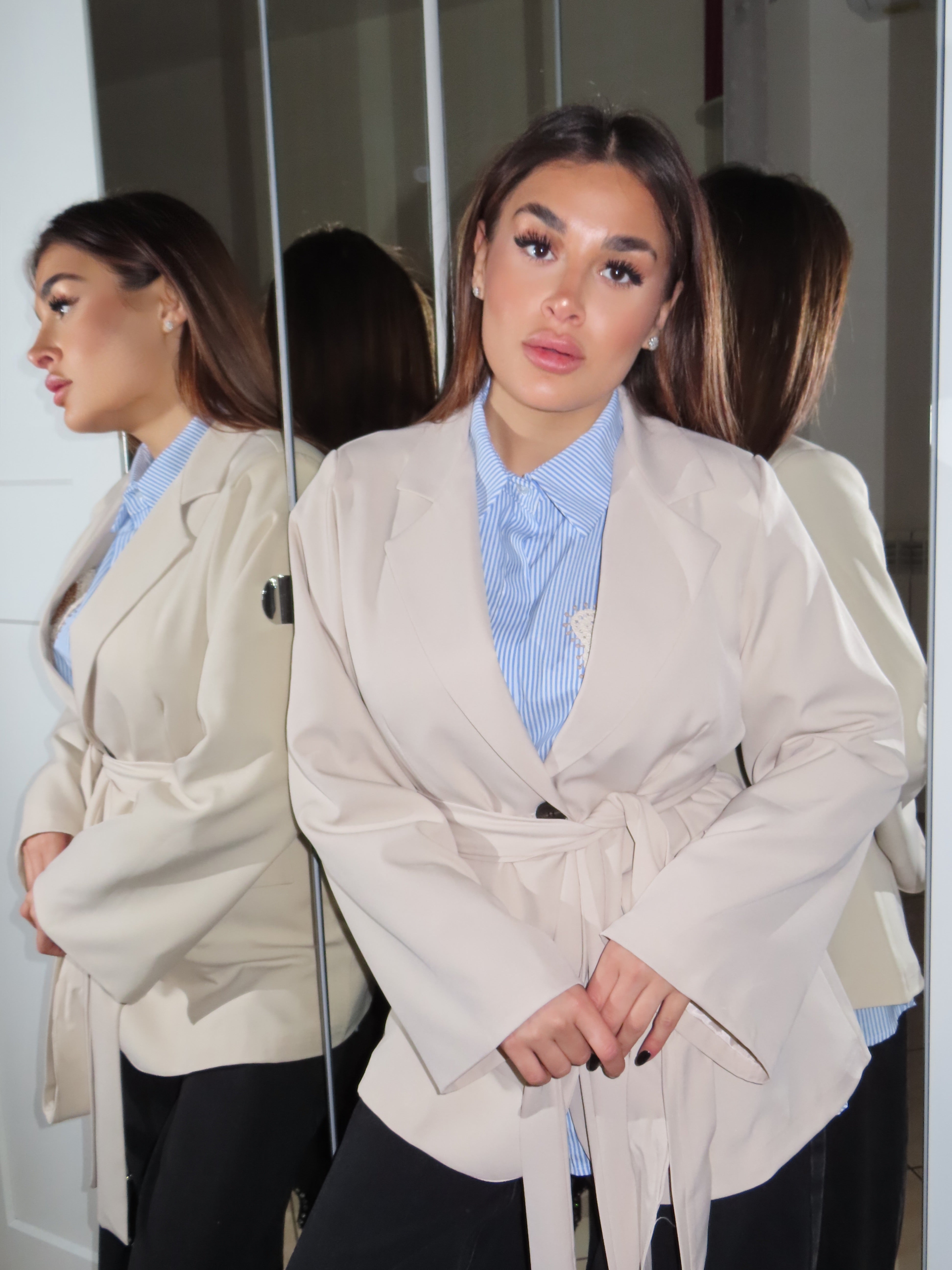 Giacca over con fusciacca Dafne