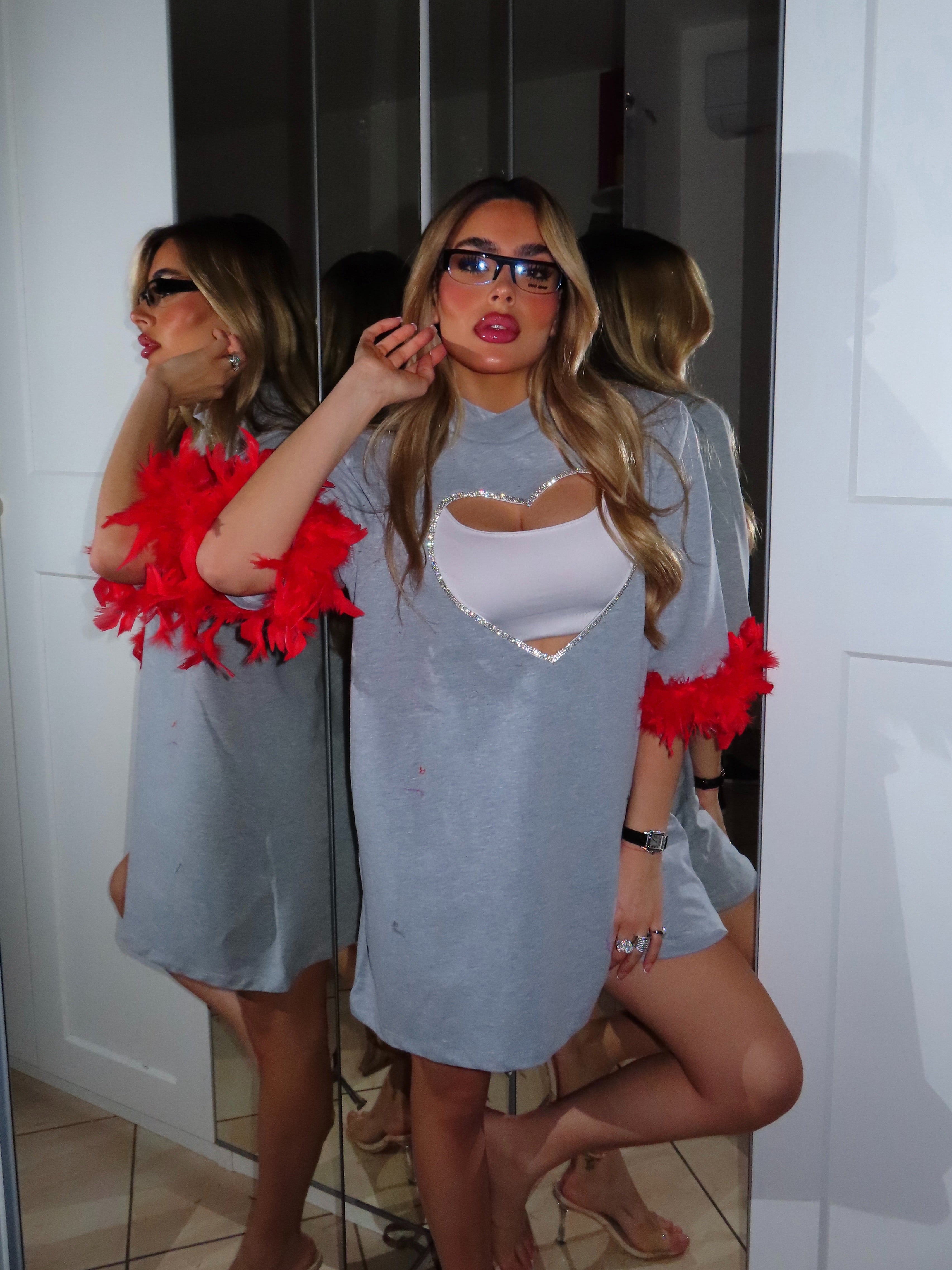 Maglia over CUORE CRYSTAL