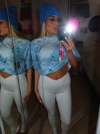 Leggins felpato con scollo a V