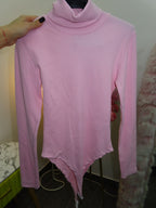 Body collo alto a costine