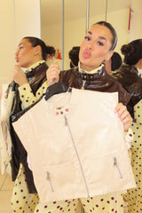 Gilet ecopelle lucida Vany