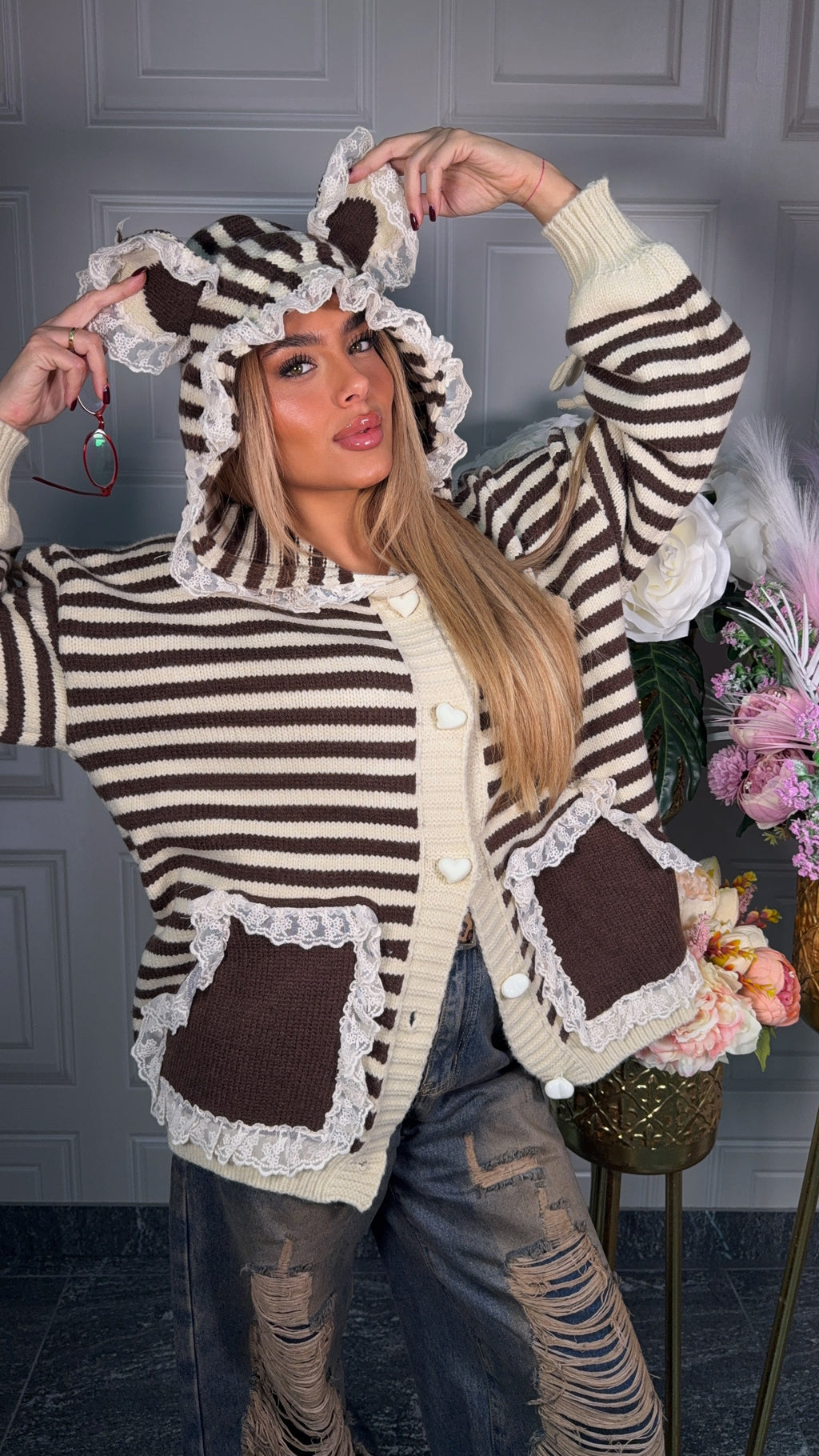 Maglione orso con orecchie