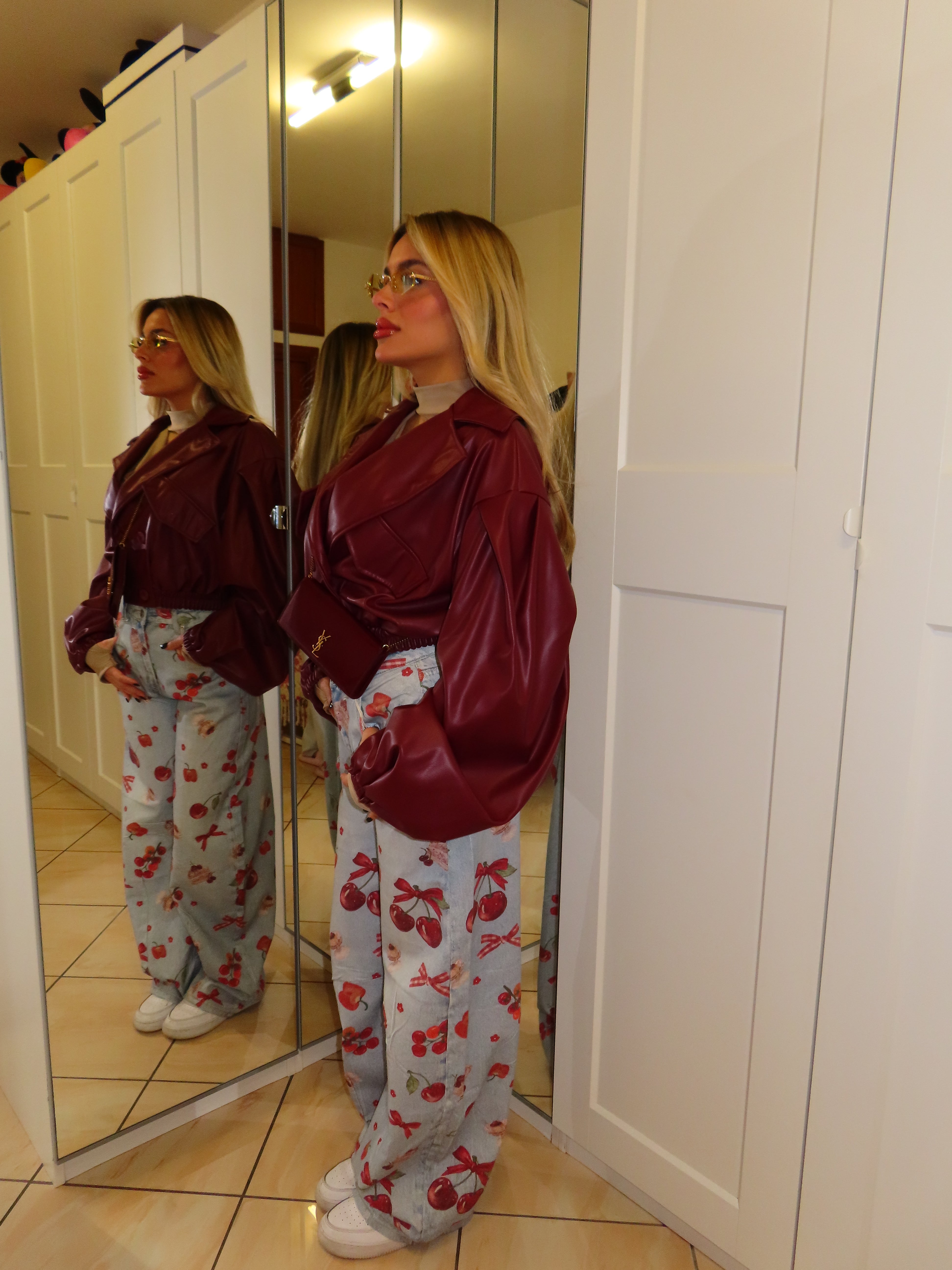 Bomber ecopelle burgundy