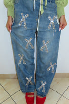 Jeans fiocco glitter