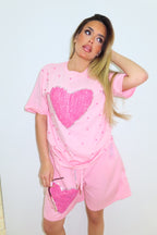 Set cuore perlato