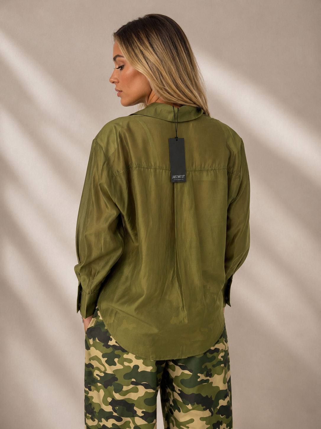 Camicia velo con spalline imbottite JustWest