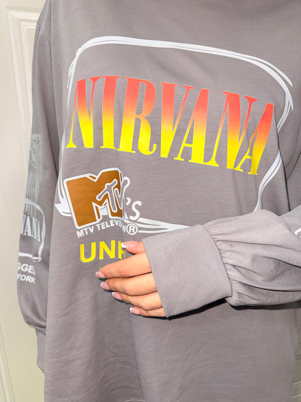 Maglia longsleeve Nirvana e heart