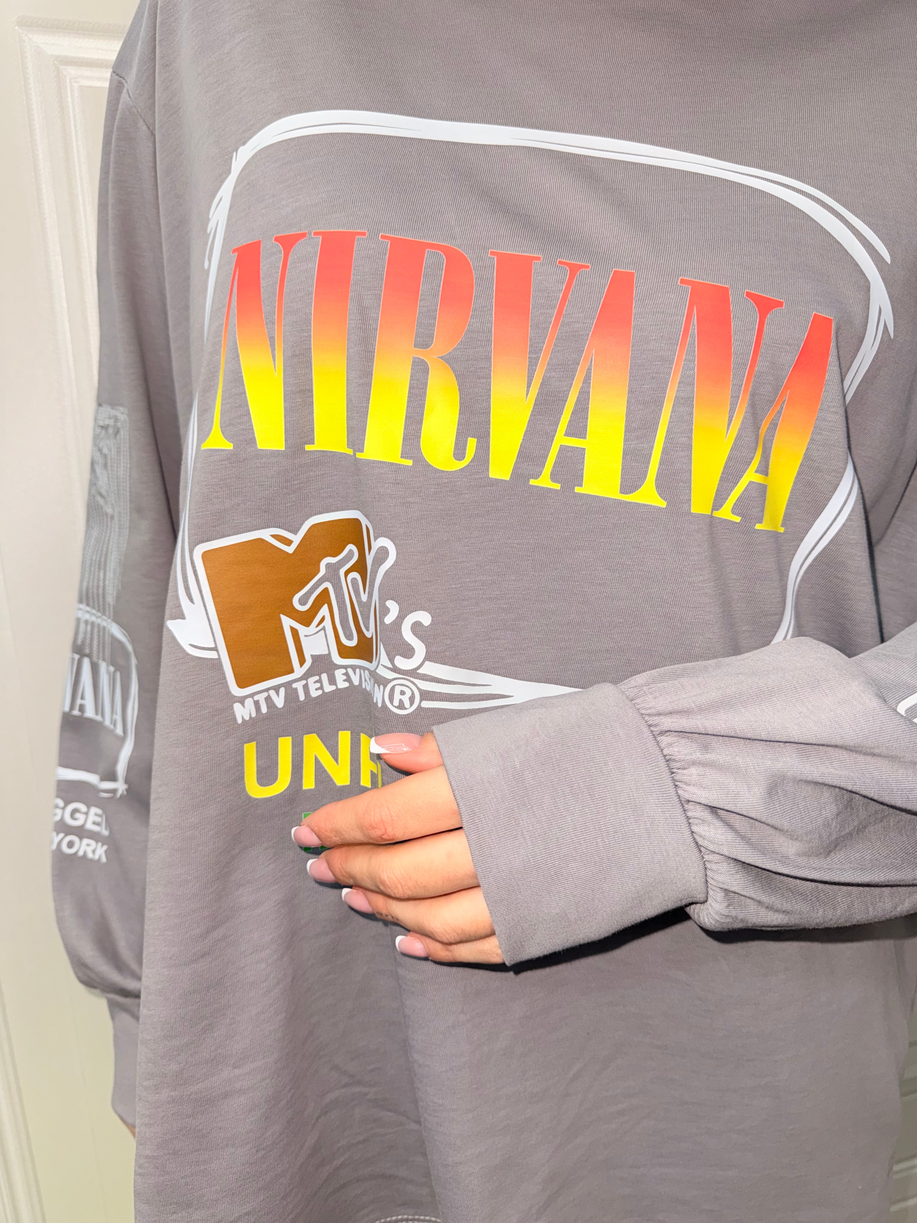 Maglia longsleeve Nirvana e heart
